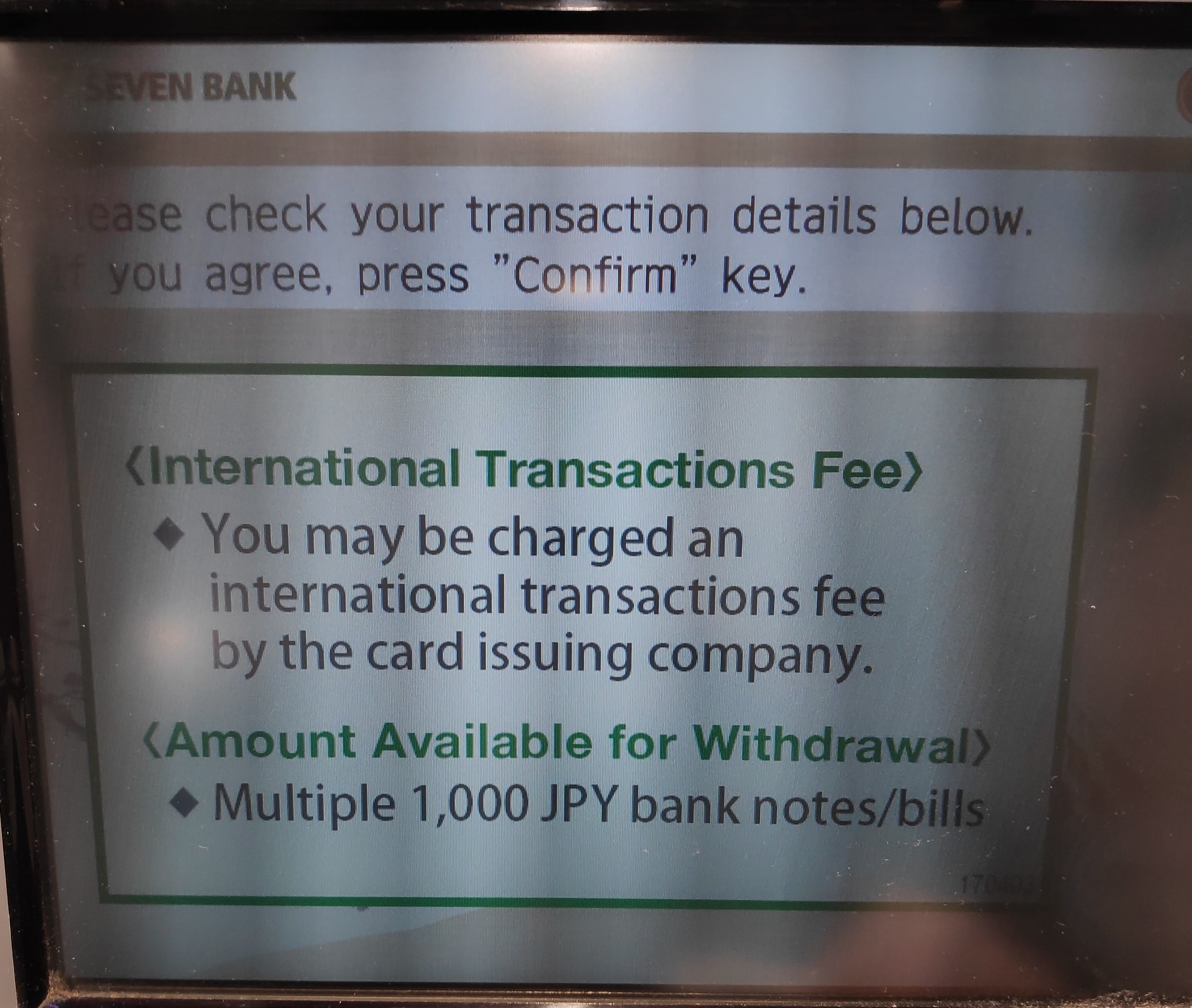 International Transactions Fee
You may be charged an international transactions fee by the card issuing company.